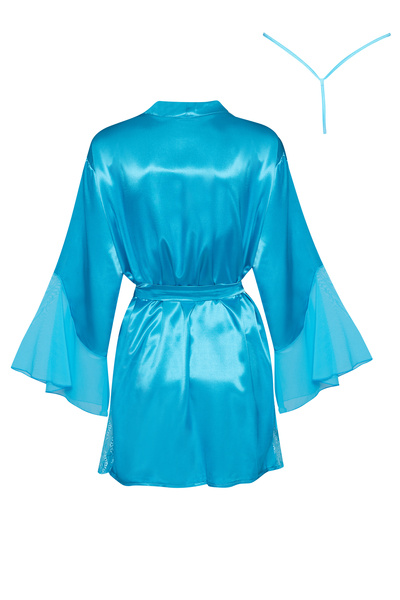 Turquoise Satin Robe Marlene – Luxurious Feel on the Skin