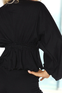 Luxury Black Cotton Pajamas Margot – Perfect for Evening Relaxation