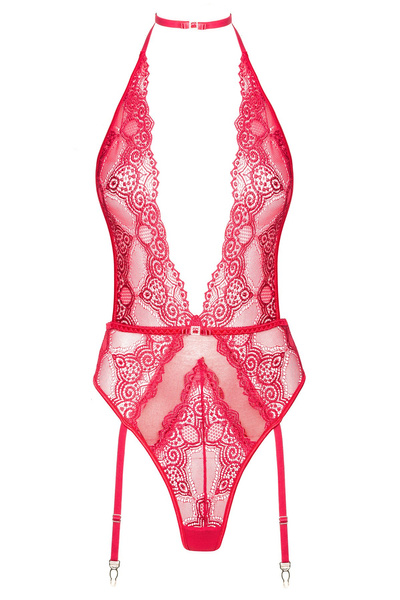 ADELAIDE TEDDY CHERRY - Sensual Lace Bodysuit