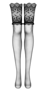 Luxury LaceObsidian Stockings for Garter Belt – Sensual Style and Elegance
