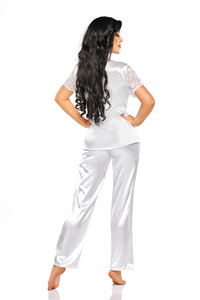 Luxury Satin White Pajamas Missy – Nighttime Elegance