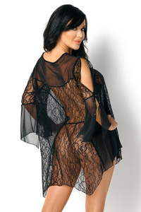 Black Lace and Tulle Robe Sissy – Luxurious Addition to Nightwear
