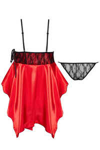 Red Lace and Satin Chemise Julieta – Perfect Blend of Chic and Comfort
