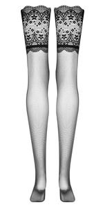 Luxury LaceObsidian Stockings for Garter Belt – Sensual Style and Elegance