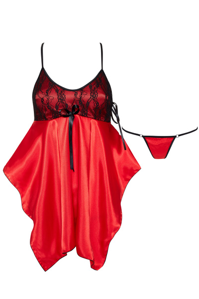 Red Lace and Satin Chemise Julieta – Perfect Blend of Chic and Comfort