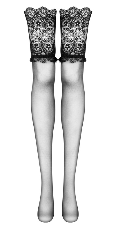 Luxury LaceObsidian Stockings for Garter Belt – Sensual Style and Elegance