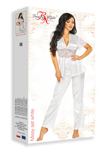 Luxury Satin White Pajamas Missy – Nighttime Elegance