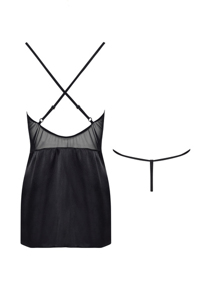 Black Satin Chemise Marinela – Elegance and Luxury for the Night