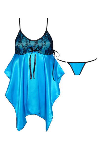 Turquoise Lace and Satin Chemise Julieta – Elegance and Sensuality in One
