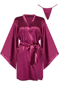 Burgundy Satin Robe Samira – Luxurious Feel on the Skin