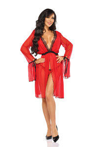 Sensual Red Tulle Robe Valentina – Perfect for Romantic Moments