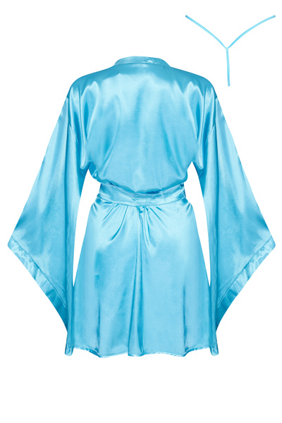 Turquoise Satin Robe Samira – Perfection in Every Detail