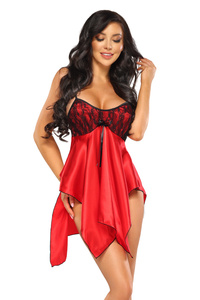 Red Lace and Satin Chemise Julieta – Perfect Blend of Chic and Comfort