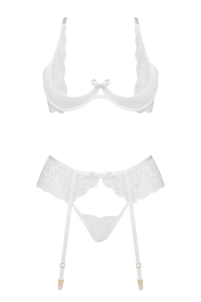 Lace White Lingerie Set Rose – Subtle Eroticism