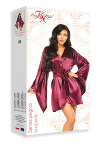 Burgundy Satin Robe Samira – Luxurious Feel on the Skin