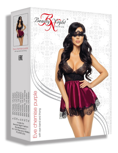 Exclusive Purple Satin Chemise Eve – Refined Luxury