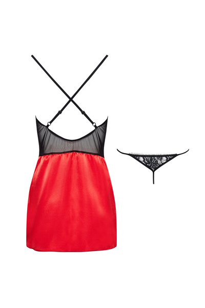 Red and Black Satin Chemise Marinela – Luxurious Comfort and Style