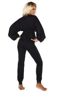 Luxury Black Cotton Pajamas Margot – Perfect for Evening Relaxation