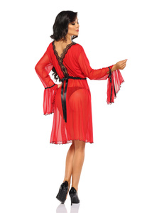 Sensual Red Tulle Robe Valentina – Perfect for Romantic Moments